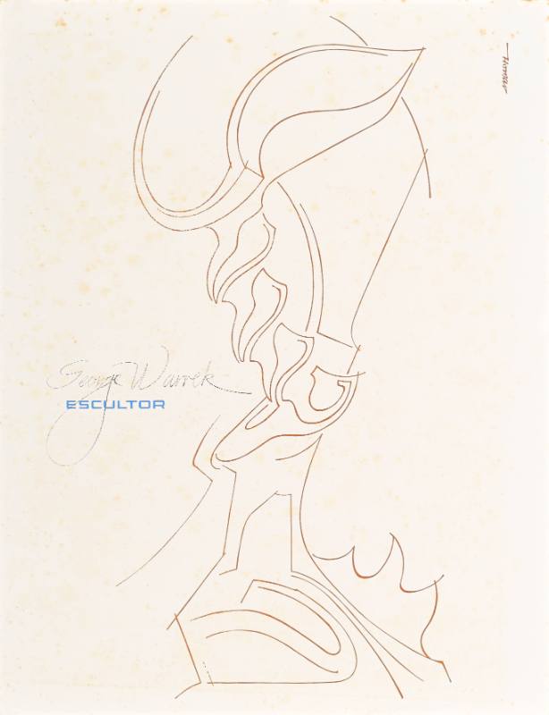 A poster of abstract lines on a white background with small blue text