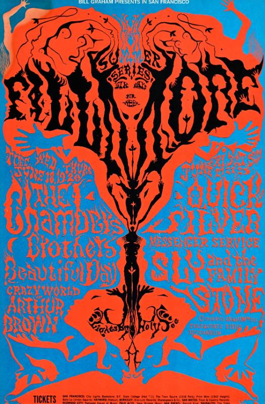 A poster of a psychedelic smoke cloud made out of naked women's bodies