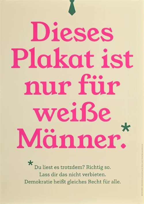 Dieses Plakat ist Nur für Weiße Männer