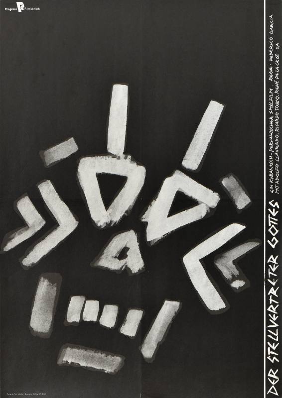 A poster of white lines in the shape of a skull