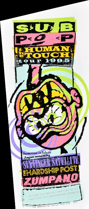 A poster of a multicolored abstract face