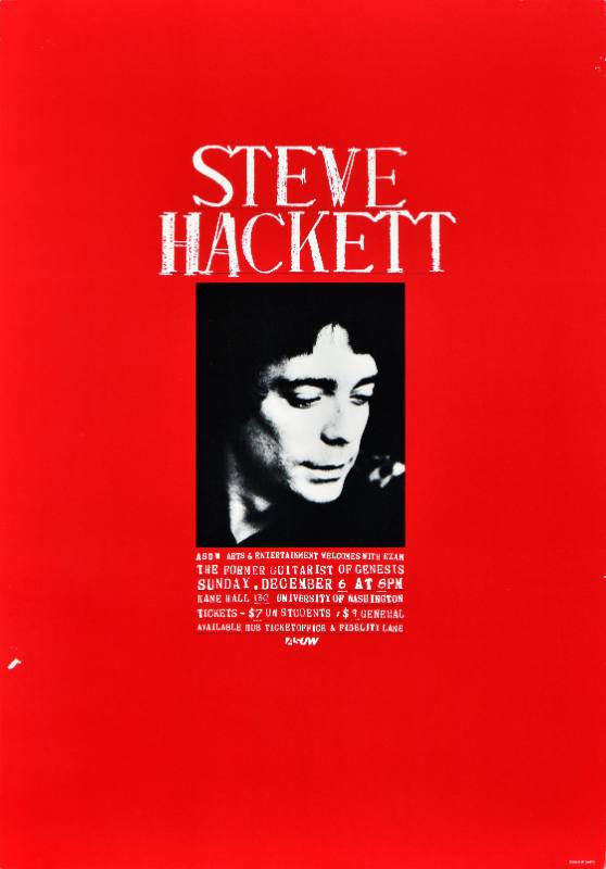 A poster of a white man printed on a red background