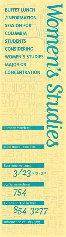 A poster of overlapping text on a yellow background