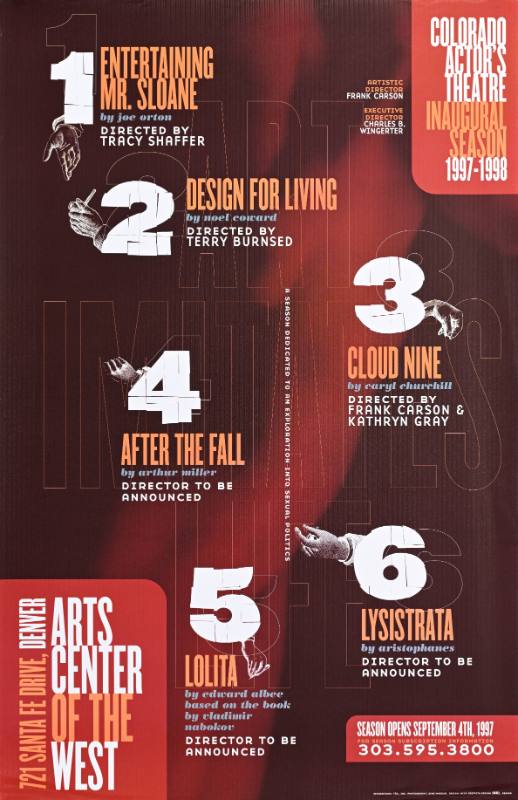A poster of bold text and numbres on a red background