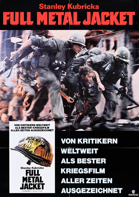 A poster of a group of soldiers rushing in a crowd