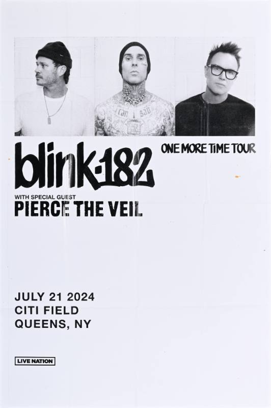 A poster of a group of white men on a black and white background