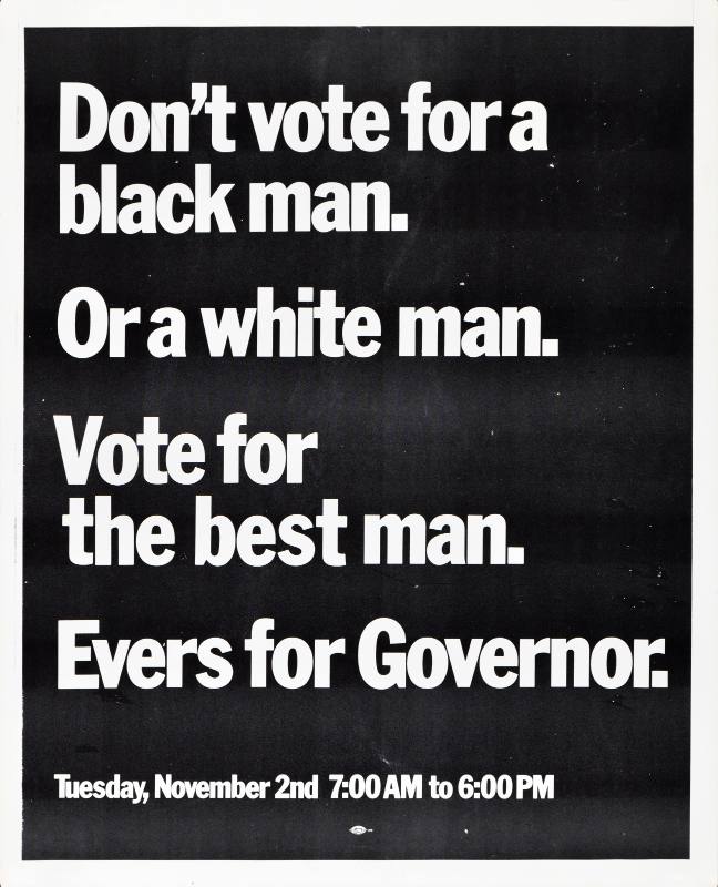 A poster of white text on a black background