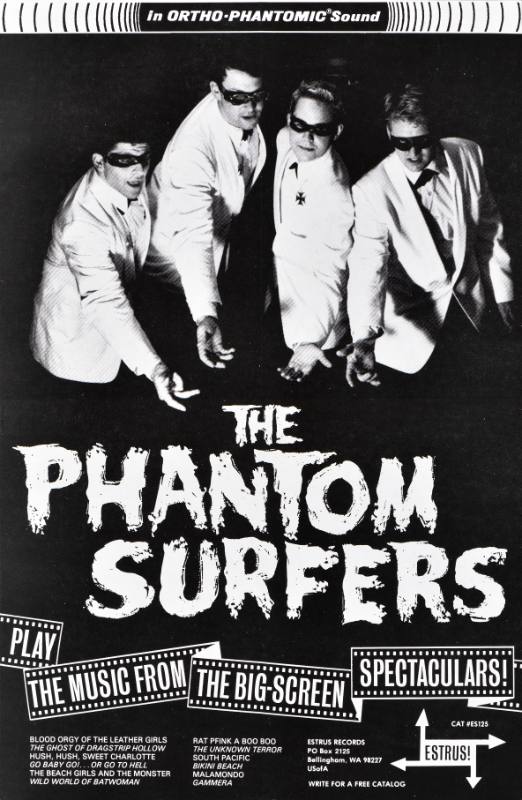 A poster of a group of men in suits with masks on holding their hands out