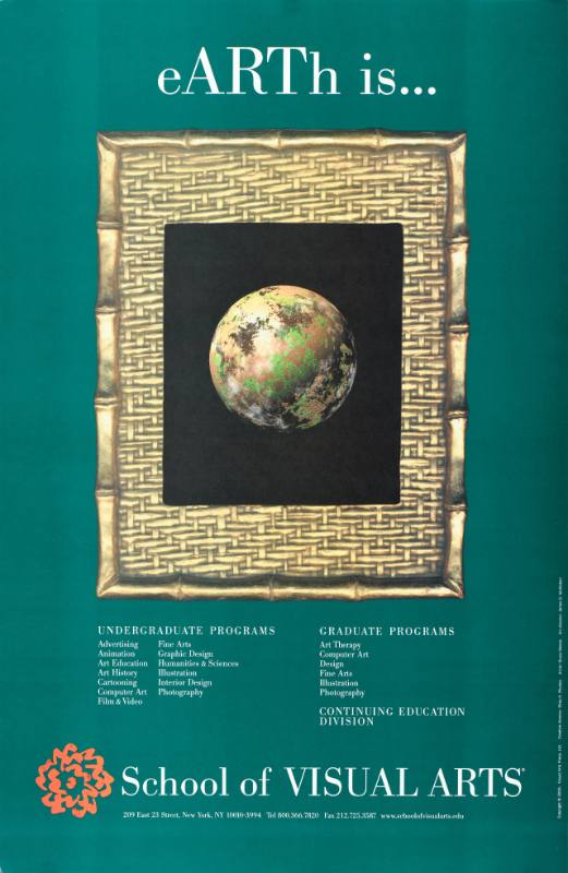 A poster of the earth inside a picture frame
