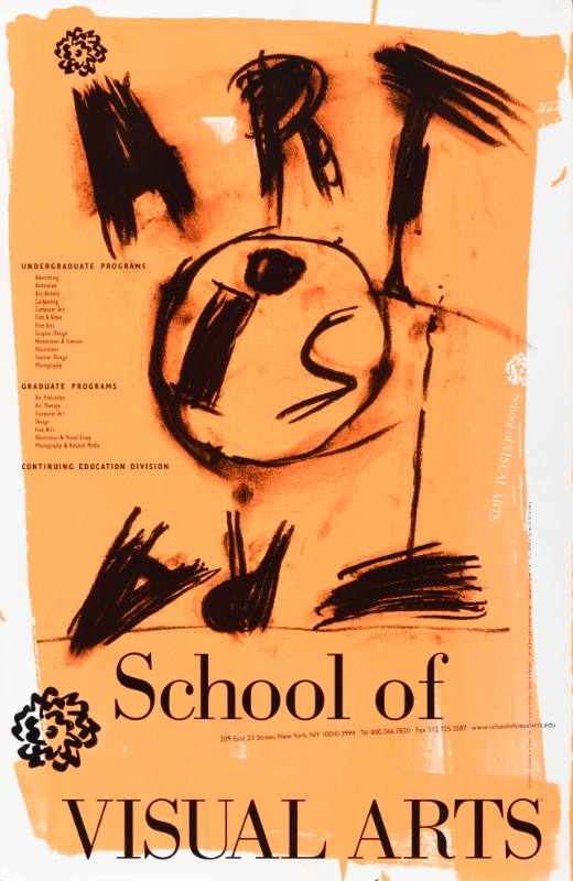 A poster of handwritten text on a neon orange background