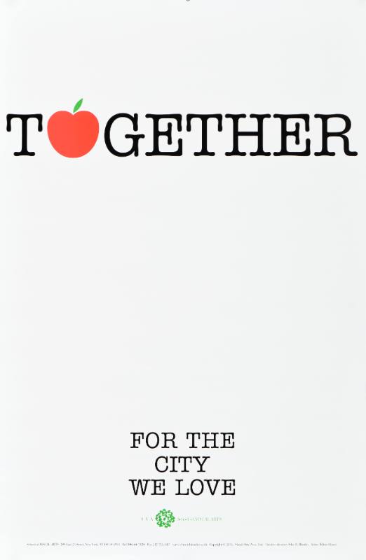 A poster of black text spelling 
