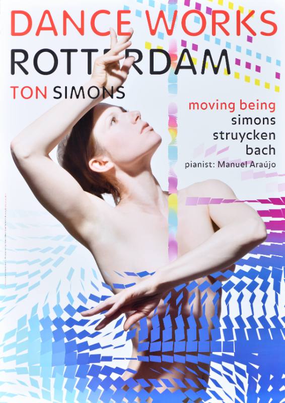 A poster of a nude white dancer on a white background