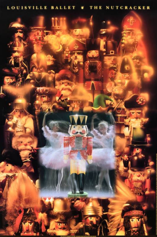 A poster of nutcrackers on a black background