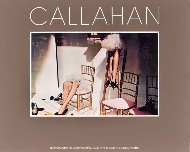 A poster of a pair of mannequin legs sitting on chairs