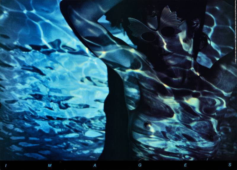 A poster of a man's torso underwater