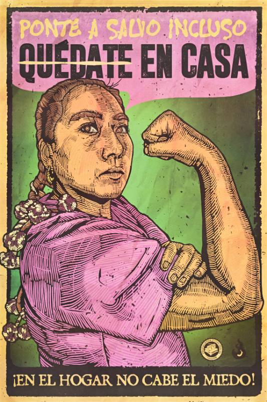 A poster of a Latina woman with her arm flexed