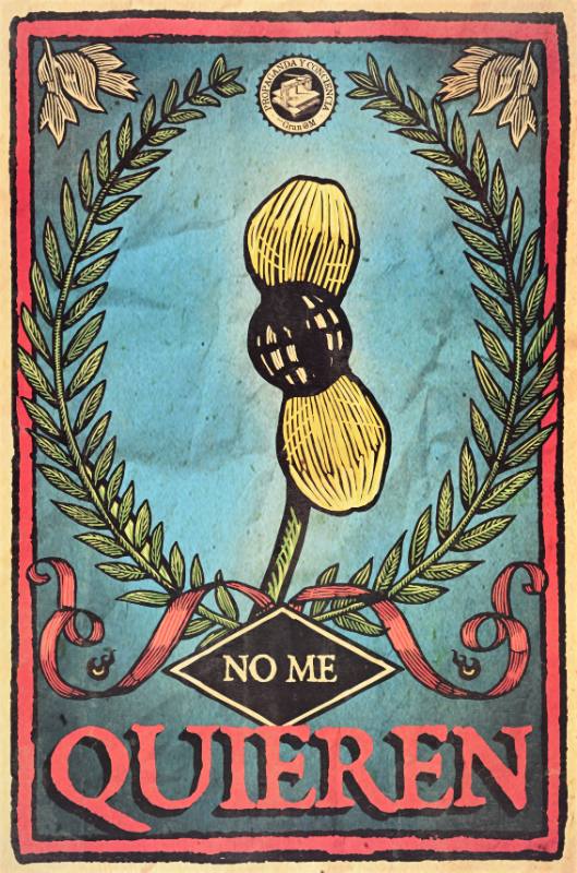 A poster of a flower with three of its petals removed