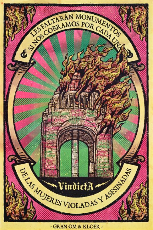 A poster of a burning gate