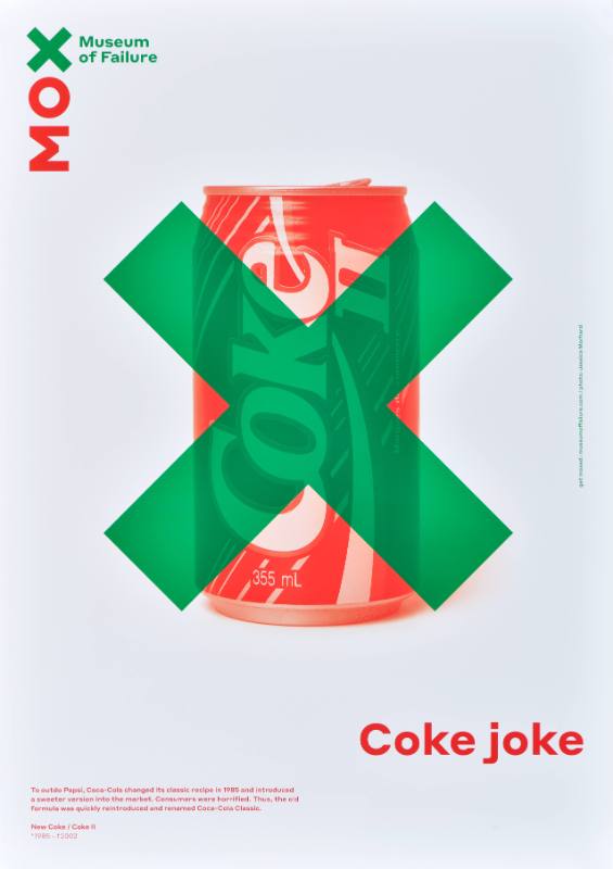 A poster of a cola can with an x through it