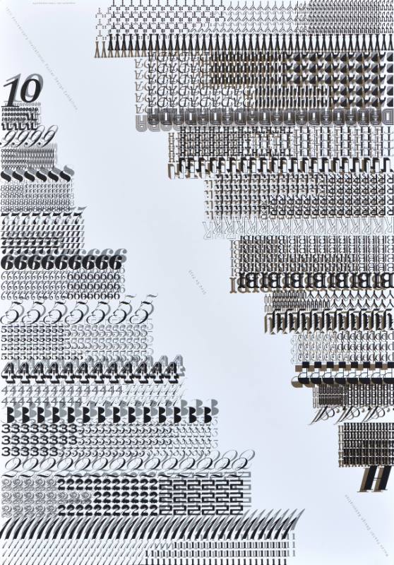 A poster of rows of black serif text