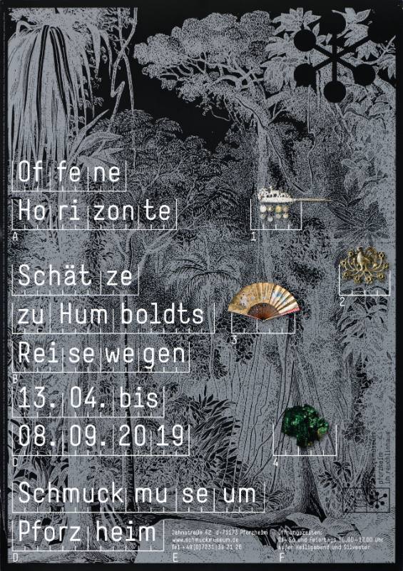 A poster of blocky text on a black and white background