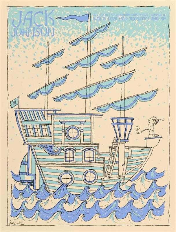 A poster of a monkey holding a spyglass on a pirate ship