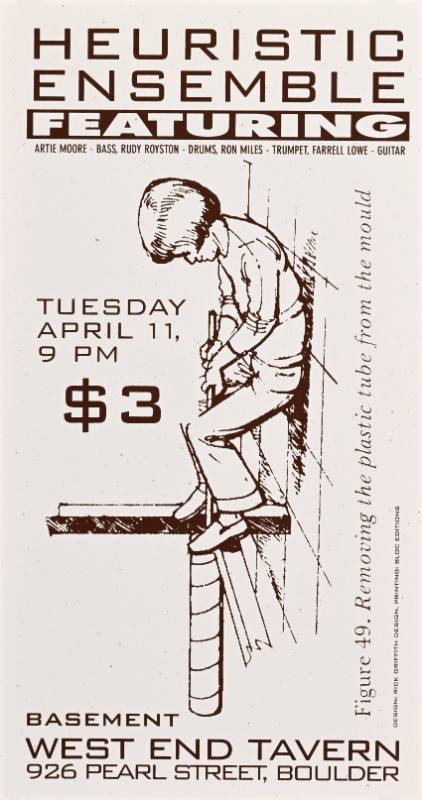 A poster of a boy looking down from a perch on a wall on a white background