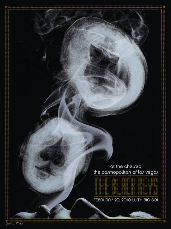 A poster of smoke on a black background
