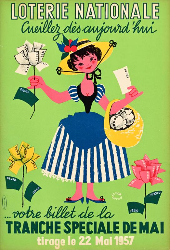 A poster of a cartoon woman watering flowers made out of money