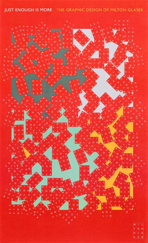 A poster of tumbling letters on a red background