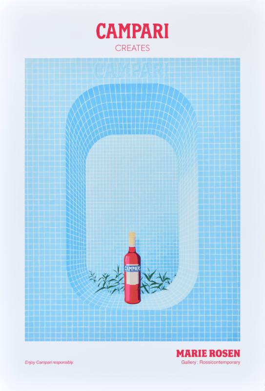 A poster of a bottle of red liquid