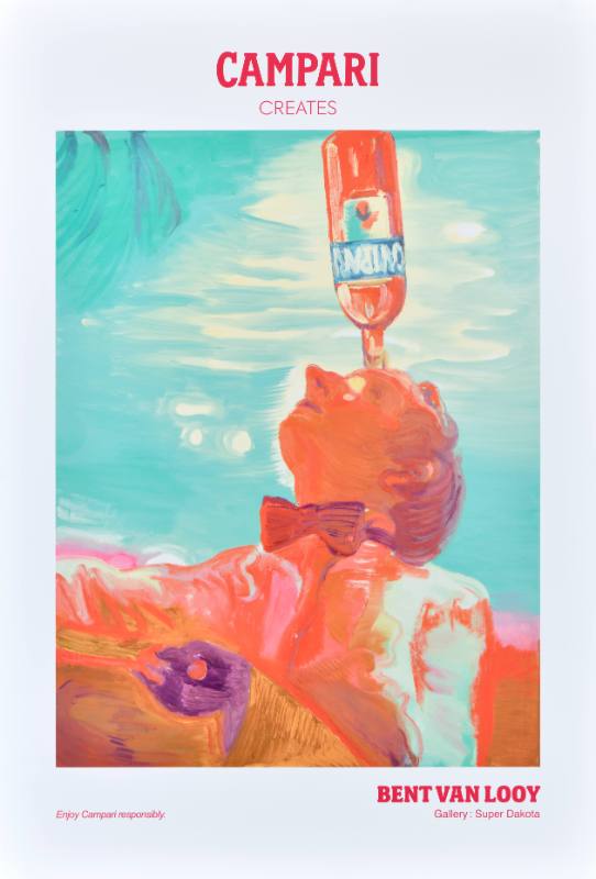 A poster of a bottle of red liquid