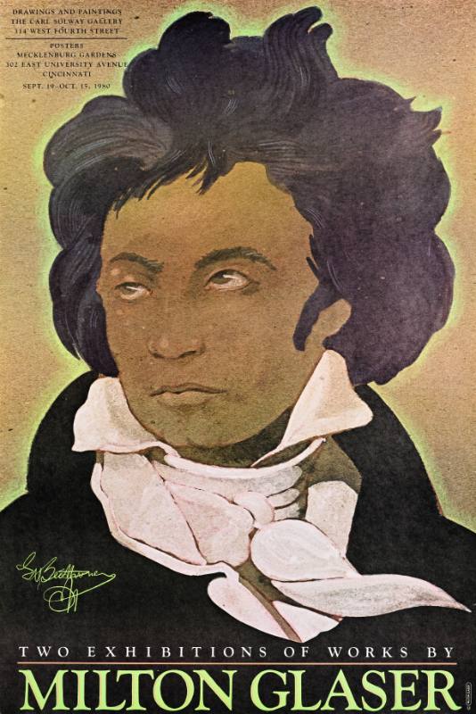 A poster of a man with brown skin wearing a flowing white necktie