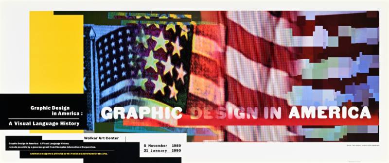 A poster of a distorted American flag