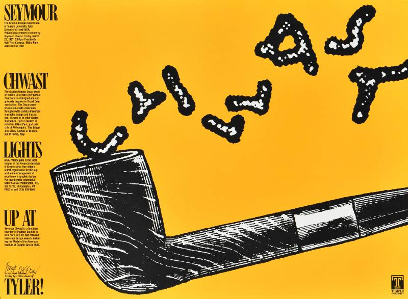 A poster of a pipe with letters coming out of it