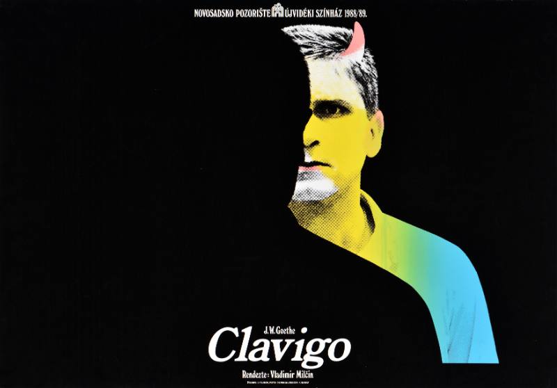 A poster of a serious looking man's face