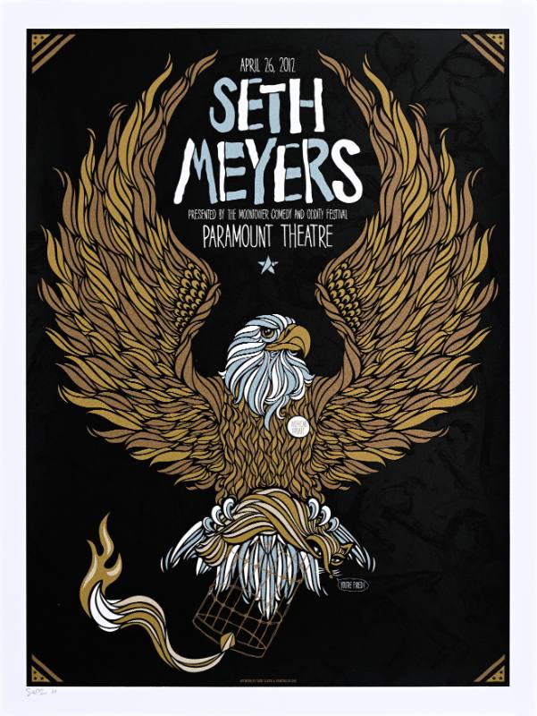 A poster of an eagle made out of swirling lines