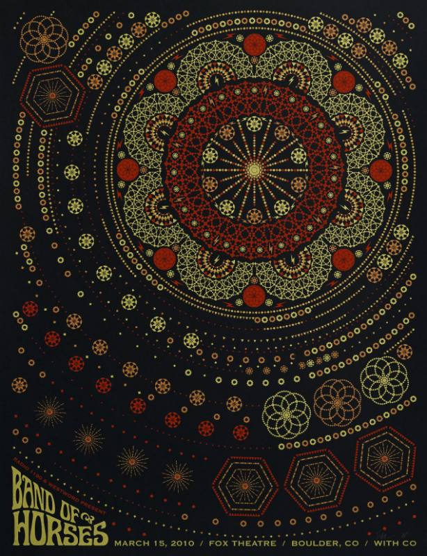 A poster of geometric shapes in a circle