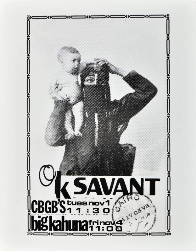 A poster of a woman in a head scarf holding a baby