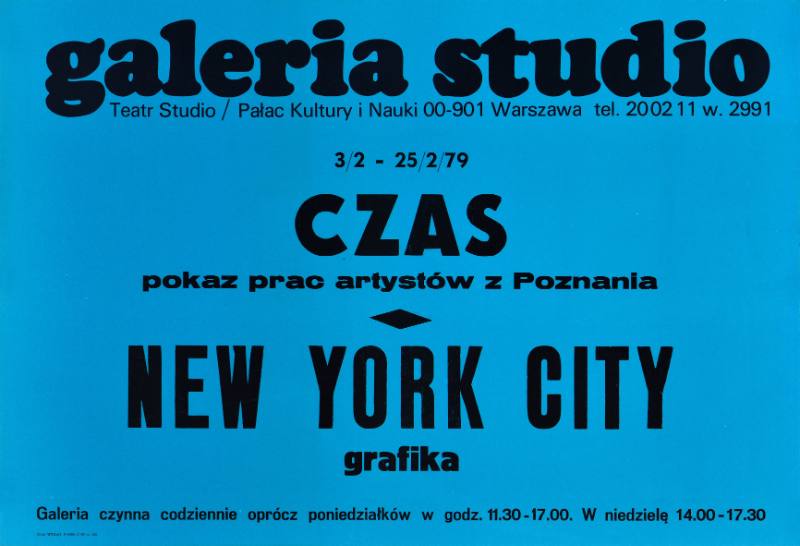 A poster of black text on a blue background