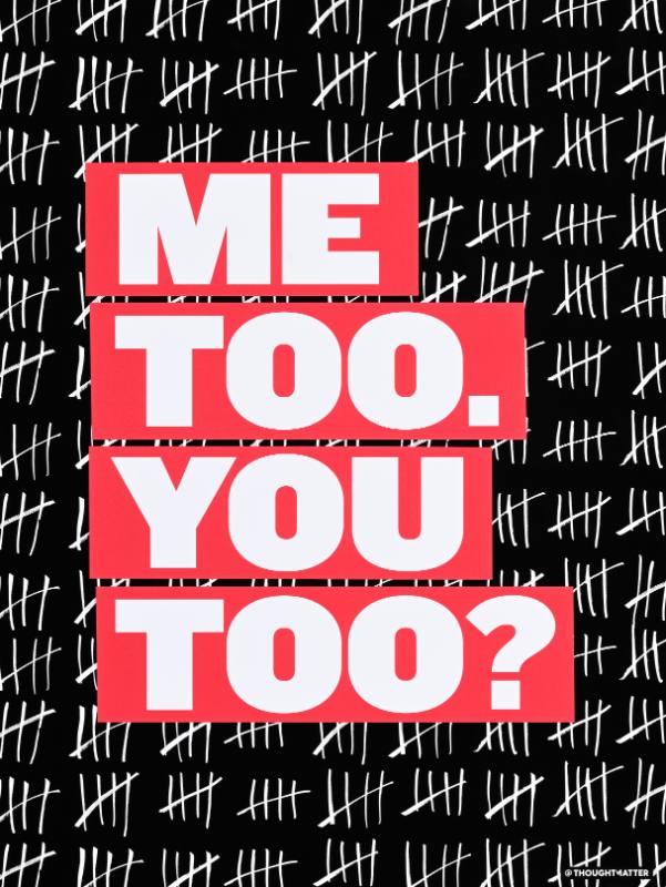 A poster of bold white and red text on top of hundreds of white tally marks