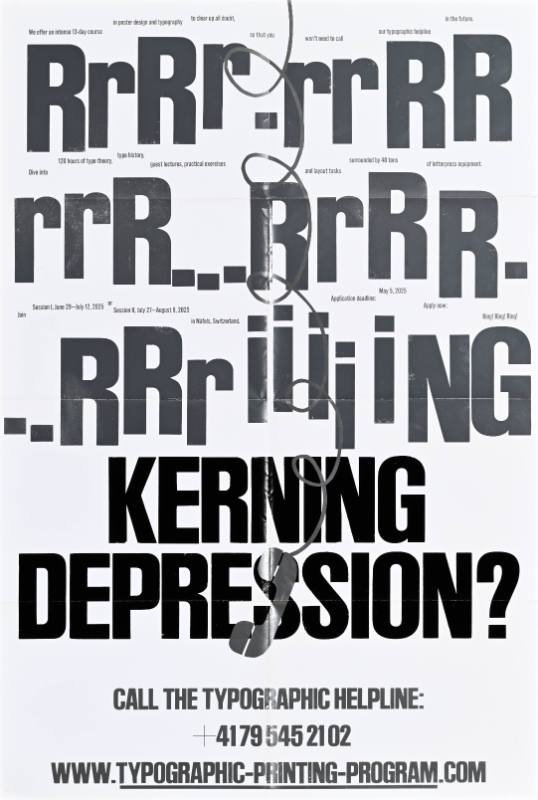 A poster of black text on a white background