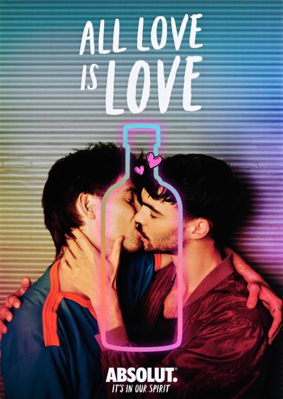 A poster of two men kissing