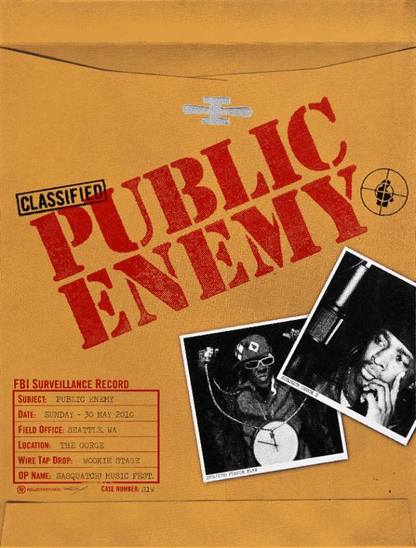 A poster of two Black men printed on top of a classified envelope