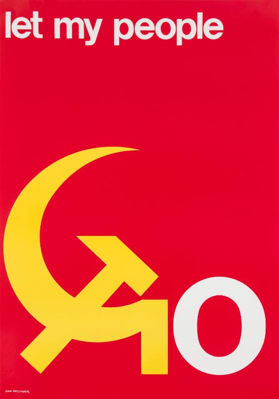 A poster of a red star shattering into the shape of a swastika