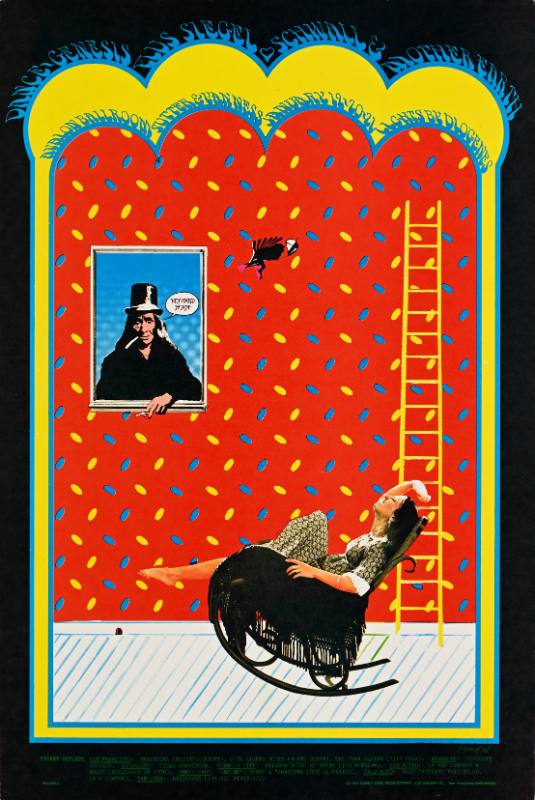 A poster of a woman in a rocking chair