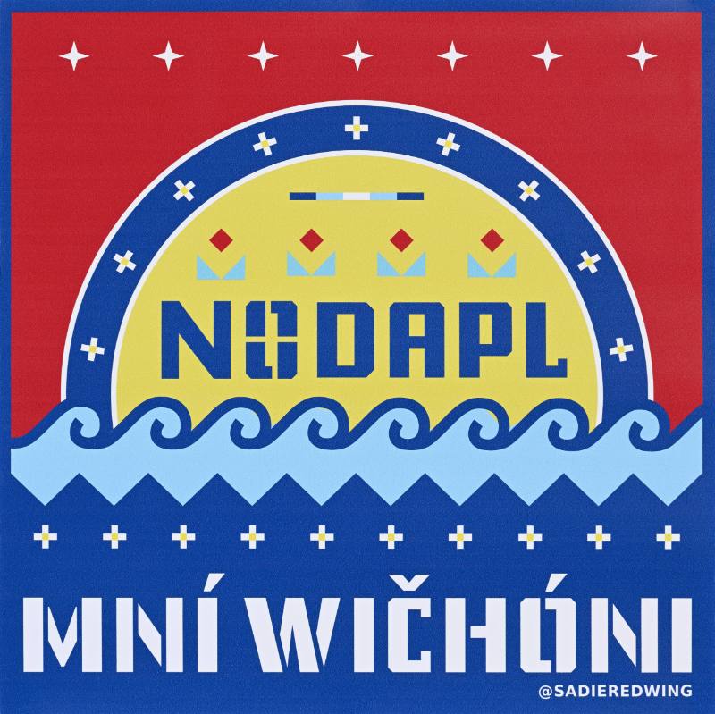 A poster of text on a blue background