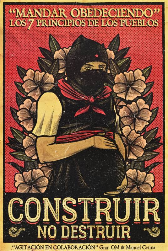 A poster of a pregnant woman in a mask
