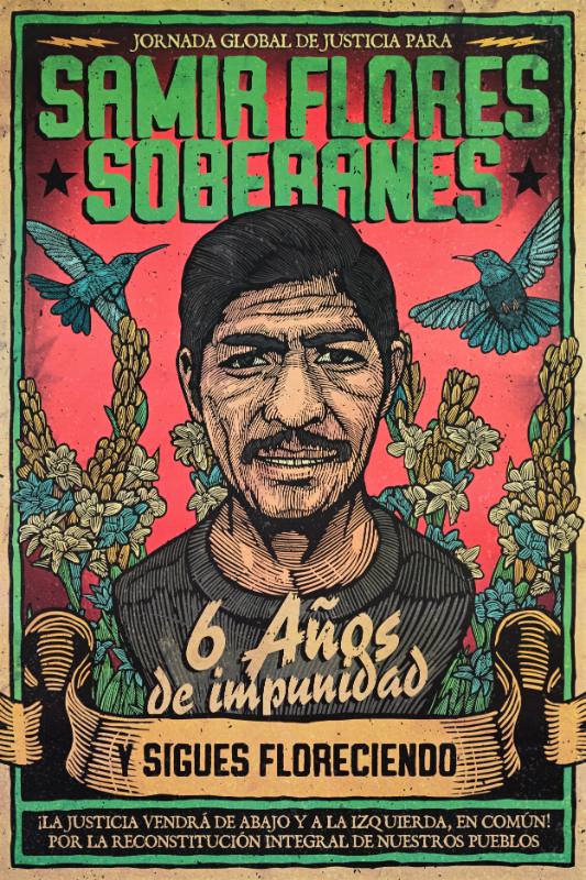 A poster of a man with brown skin in front of flying birds