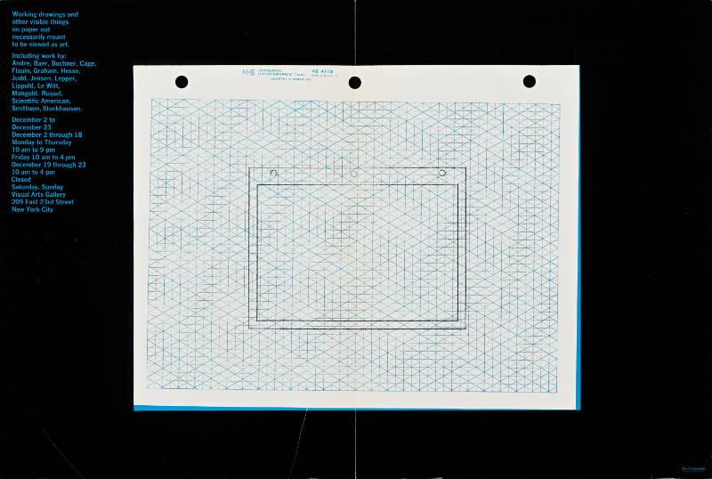 A poster of graph paper on a black background
